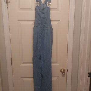 Chou Yatou Loose Bib Overall Jean Jumpsuit Women’s S  Adjustable Strap Wide Leg